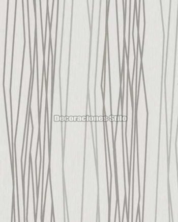 DU504C110 - Papel Pintado Vinílico Blanco, Gris y Plateado de Rayado