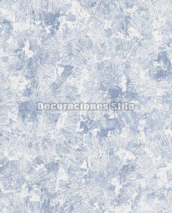 ED653C0 - Papel Pintado Vinílico Azul y Blanco de Flores difuminadas