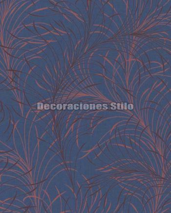 ED705C0 - Papel Pintado Vinílico Azul y Rojo de Plumas