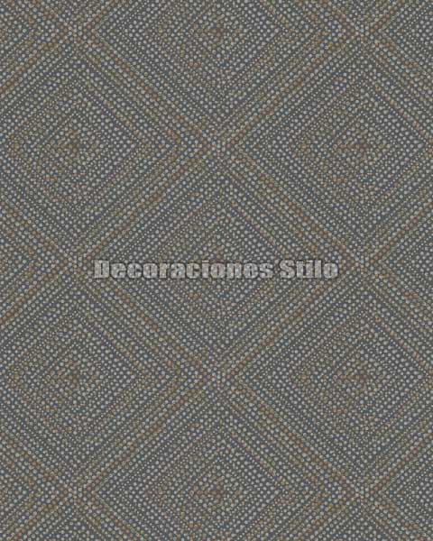 ED791C0 - Papel Pintado Vinílico Gris y Dorado de Geométrico
