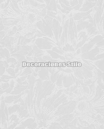 ED822C0 - Papel Pintado Vinílico Gris y Blanco de Flores