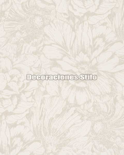 ED823C0 - Papel Pintado Vinílico Beige de Flores
