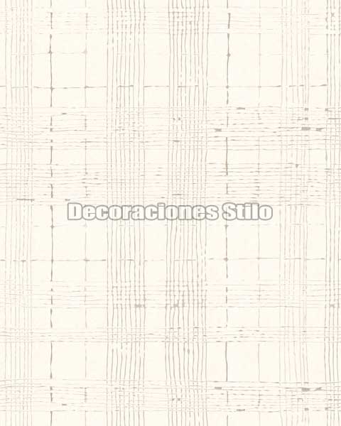EX630C440 - Papel Pintado Vinílico Beige de Cuadros