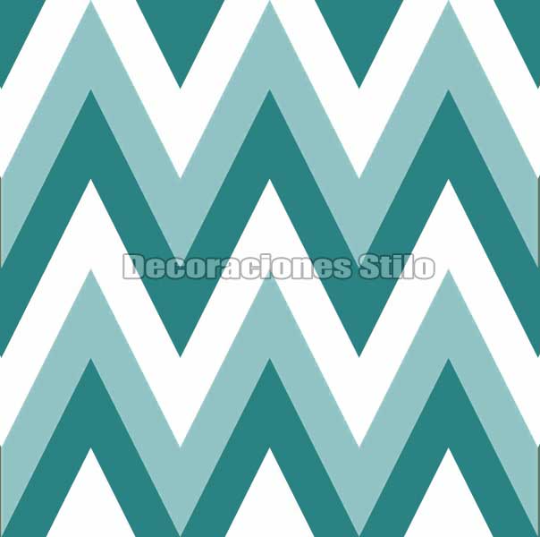 FAM901C070 - Papel Pintado Verde y Blanco de Zigzag