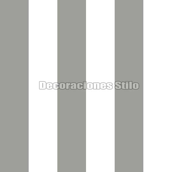 FAM901C220 - Papel Pintado Gris y Blanco de Rayas