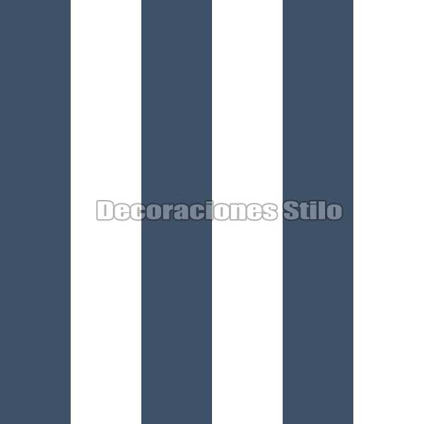FAM901C250 - Papel Pintado Azul y Blanco de Rayas
