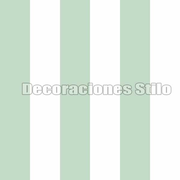 FAM901C280 - Papel Pintado Verde y Blanco de Rayas