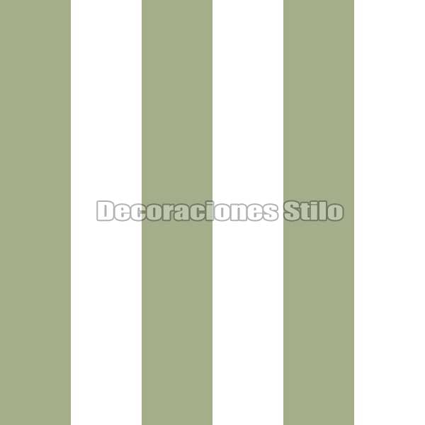 FAM901C290 - Papel Pintado Verde y Blanco de Rayas