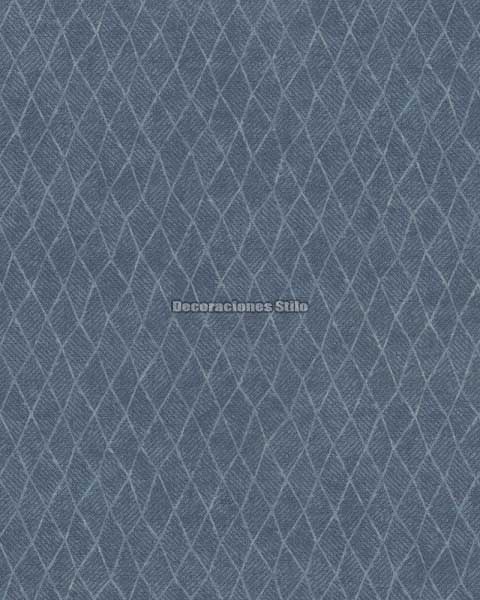 STR506C760 - Papel Pintado Vinílico Azul y Gris Rombos