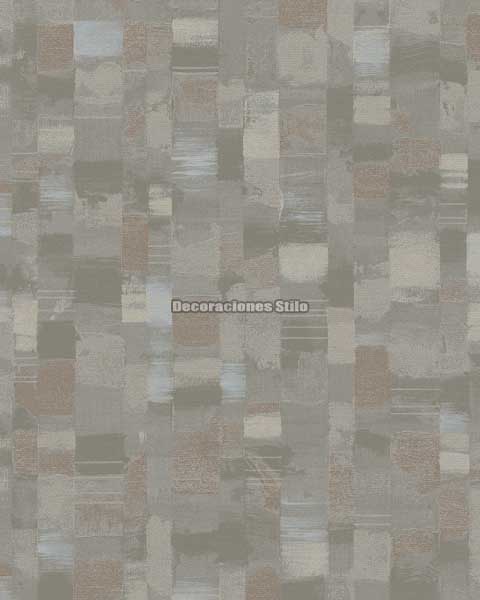 STR506C860 - Papel Pintado Vinílico Gris y Marron Geométrico