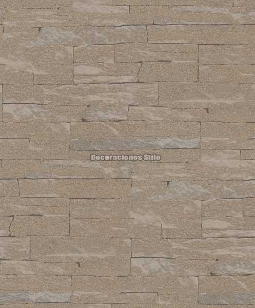 STR958C415 - Papel Pintado Vinílico Marron Ladrillo