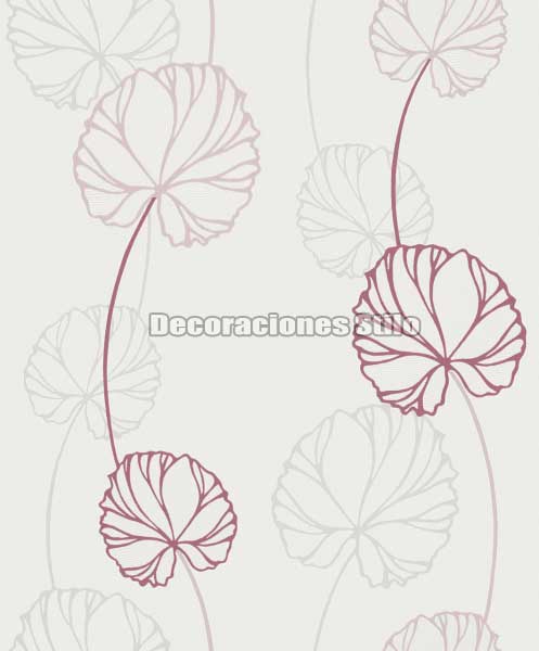 GLA426C610 - Papel Pintado Vinílico Blanco y Rosa Tropical