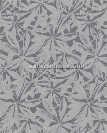 GLA675C810 - Papel Pintado Vinílico Gris Flores