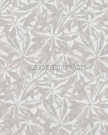 GLA675C820 - Papel Pintado Vinílico Blanco y Marron Flores