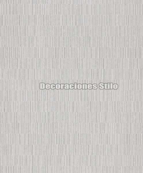 MER734C04 - Papel Pintado Gris, Blanco y Purpurina Rayas