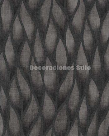 NEO 331C01 - Papel Pintado Vinílico Negro y Gris Hojas