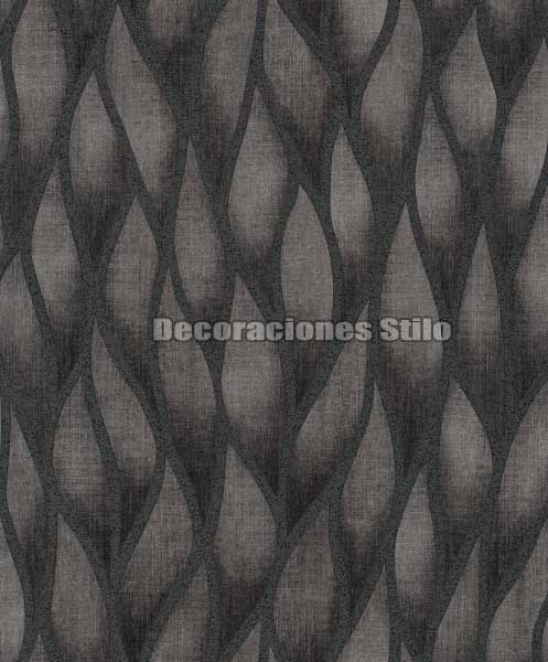 NEO 331C01 - Papel Pintado Vinílico Negro y Gris Hojas