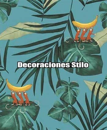DSBAT153H3076 - Papel Pintado Tropical Multicolor y Verde Animales