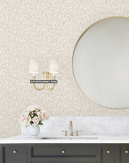 DSARCHM16LU68 - Papel Pintado Blanco, Roto y Beige - Hojas
