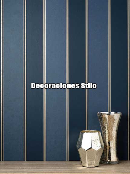 DSARCHM17LU08 - Papel Pintado Azul y Dorado - Rayas