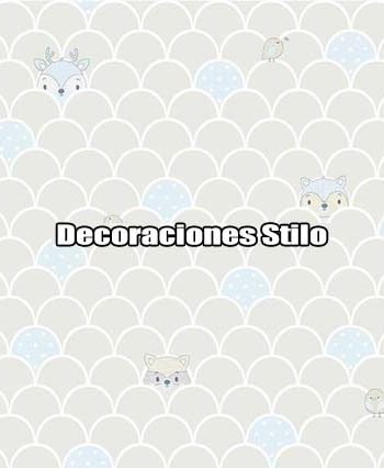 DSBAB161I3017 - Papel Pintado Infantil Beige, Azul, Blanco Hueso y Gris Circulos