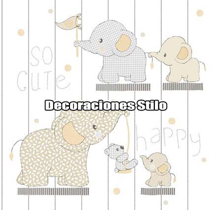 DSBAB161I3020 - Papel Pintado Infantil Gris, Beige y Blanco Hueso Corazones