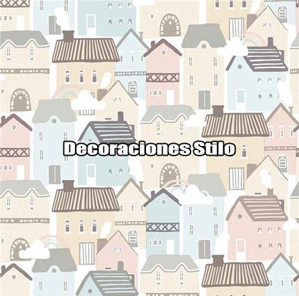 DSBAB161I3031 - Papel Pintado Infantil Verde, Rosa y Beige Estrellas