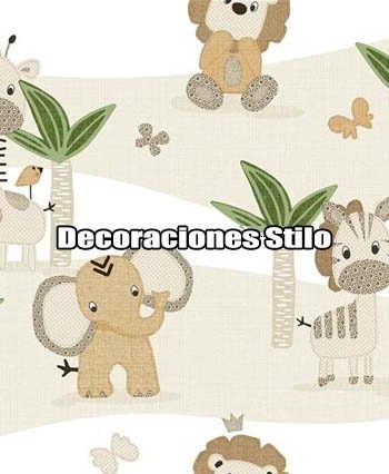 DSBAB161I3049 - Papel Pintado Hojas Beige, Verde y Blanco Hueso