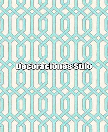 DSBEX220L013 - Papel Pintado Adamascado Azul, Dorado y Blanco Hueso