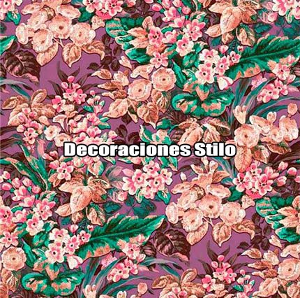 DSBEX220L024 - Papel Pintado Flores Multicolor y Morado