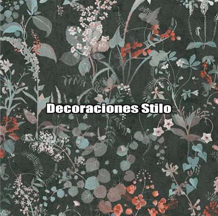 DSBOS388D254 - Papel Pintado Hojas Blanco Roto, Verde y Marron Ramas