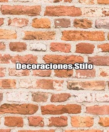 DSBOS388D291 - Papel Pintado Imitaciones Rojo y Beige Ladrillo