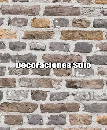 DSBOS388D292 - Papel Pintado Imitaciones Gris, Beige y Marron Ladrillo