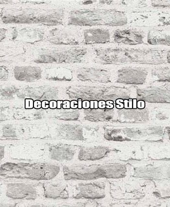 DSBOS388D294 - Papel Pintado Imitaciones Gris y Blanco Roto Ladrillo