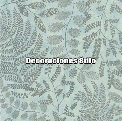 DSBOS388D301 - Papel Pintado Hojas Plateado y Verde
