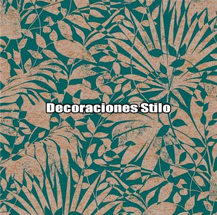 DSBOS388D311 - Papel Pintado Hojas Metalizado y Verde