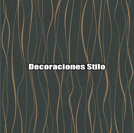 DSETE135C0 - Papel Pintado Geométrico Metalizado y Negro Ondas