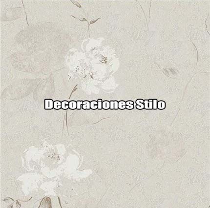DSETE181C0 - Papel Pintado Flores Blanco Roto y Beige