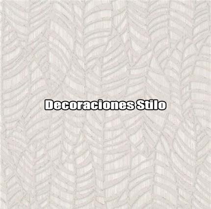 DSETE297C3 - Papel Pintado Hojas Beige, Blanco Roto y Brillo