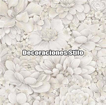 DSETE395C1 - Papel Pintado Flores Beige y Marron