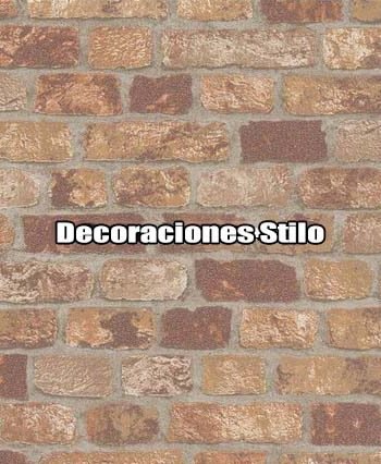 DSETE840C9 - Papel Pintado Imitaciones Rojo, Beige y Marron Ladrillo