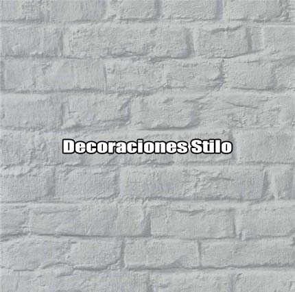 DSEXC416C7 - Papel Pintado Imitaciones Gris y Blanco Roto Ladrillo