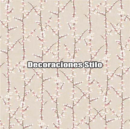 DSHAN190L43 - Papel Pintado Flores Blanco Roto, Rosa, Marron y Beige