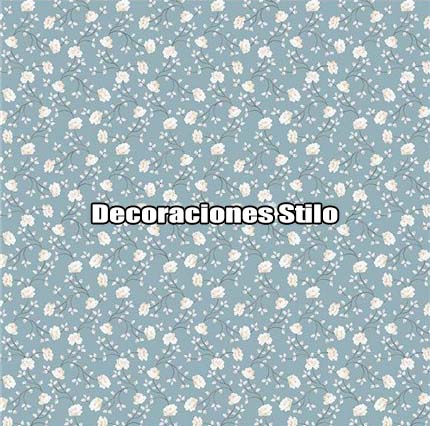 DSHAN190L51 - Papel Pintado Flores Blanco Roto, Beige, Gris y Verde