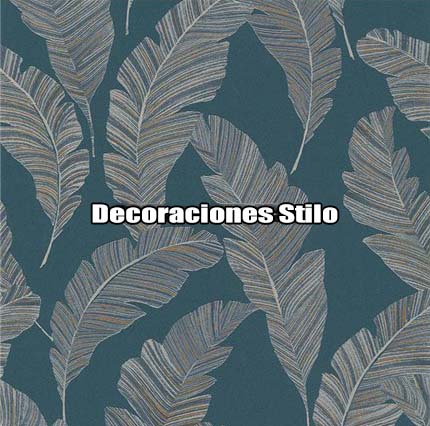 DSINS220C3 - Papel Pintado Hojas Beige, Gris y Azul
