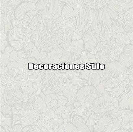 DSINS640C1 - Papel Pintado Flores Gris y Blanco Roto