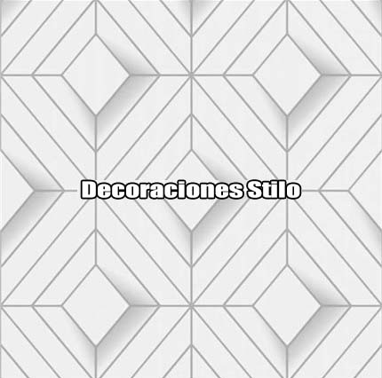 DSKUBKU1C400 - Papel Pintado Geométrico Gris, Plateado y Blanco Hueso