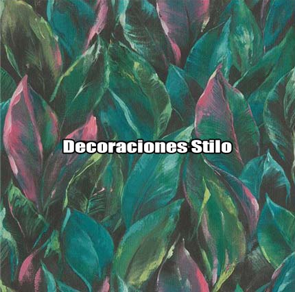 DSMAD033L - Papel Pintado Hojas Multicolor y Negro