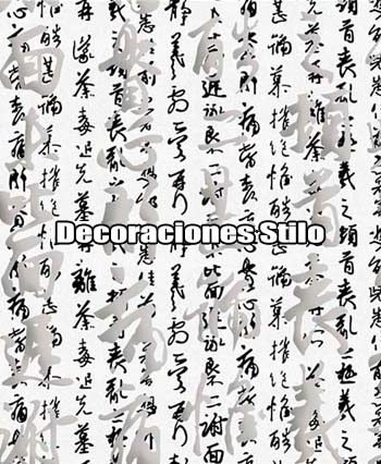 DSNWL800C810 - Papel Pintado Original Negro, Plateado y Blanco Roto Letras
