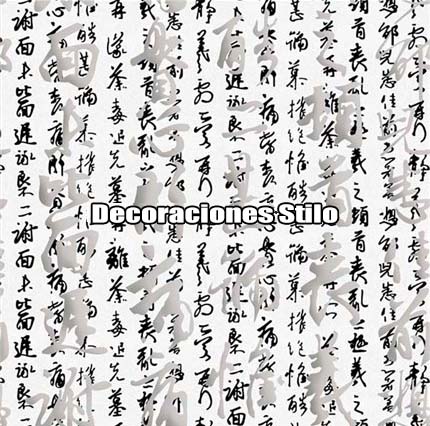 DSNWL800C810 - Papel Pintado Original Negro, Plateado y Blanco Roto Letras
